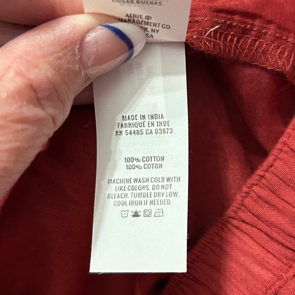 Aerie Red Tiered Ruffle Mini Skirt Elastic Waist Medium Lightweight 100% Cotton - Picture 7 of 8